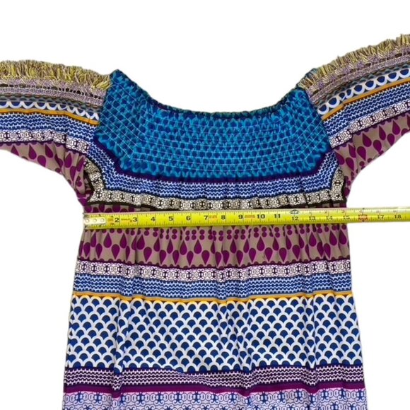 Trina Turk Emilia Dress Colorful Fringe Trim Beach - Picture 12 of 14